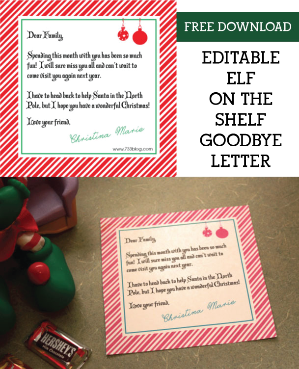 Editable Elf On The Shelf Letter