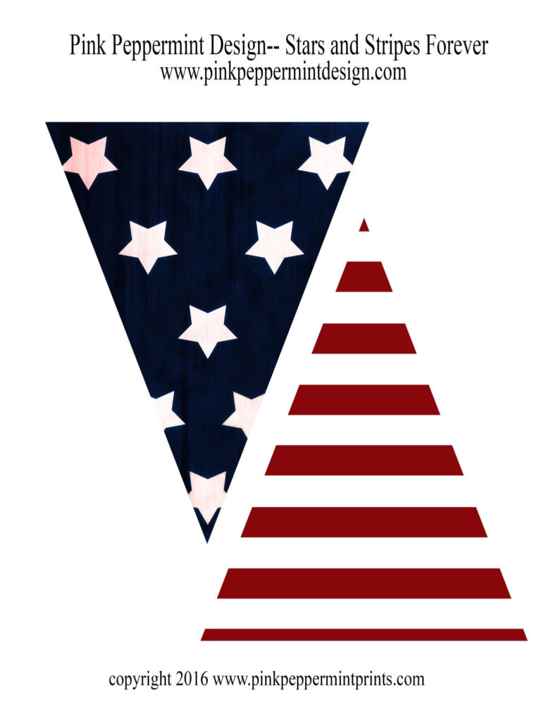 Stars And Stripes Forever 4th Of July Printable Pennant