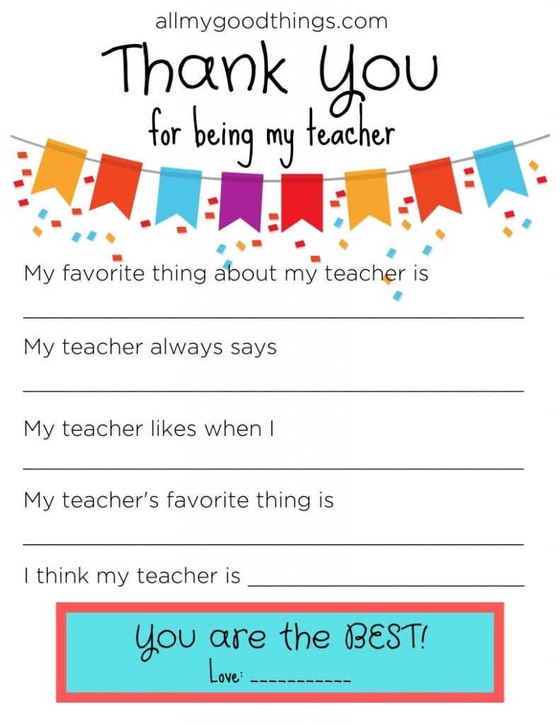 Free Printable Teacher Appreciation Cards