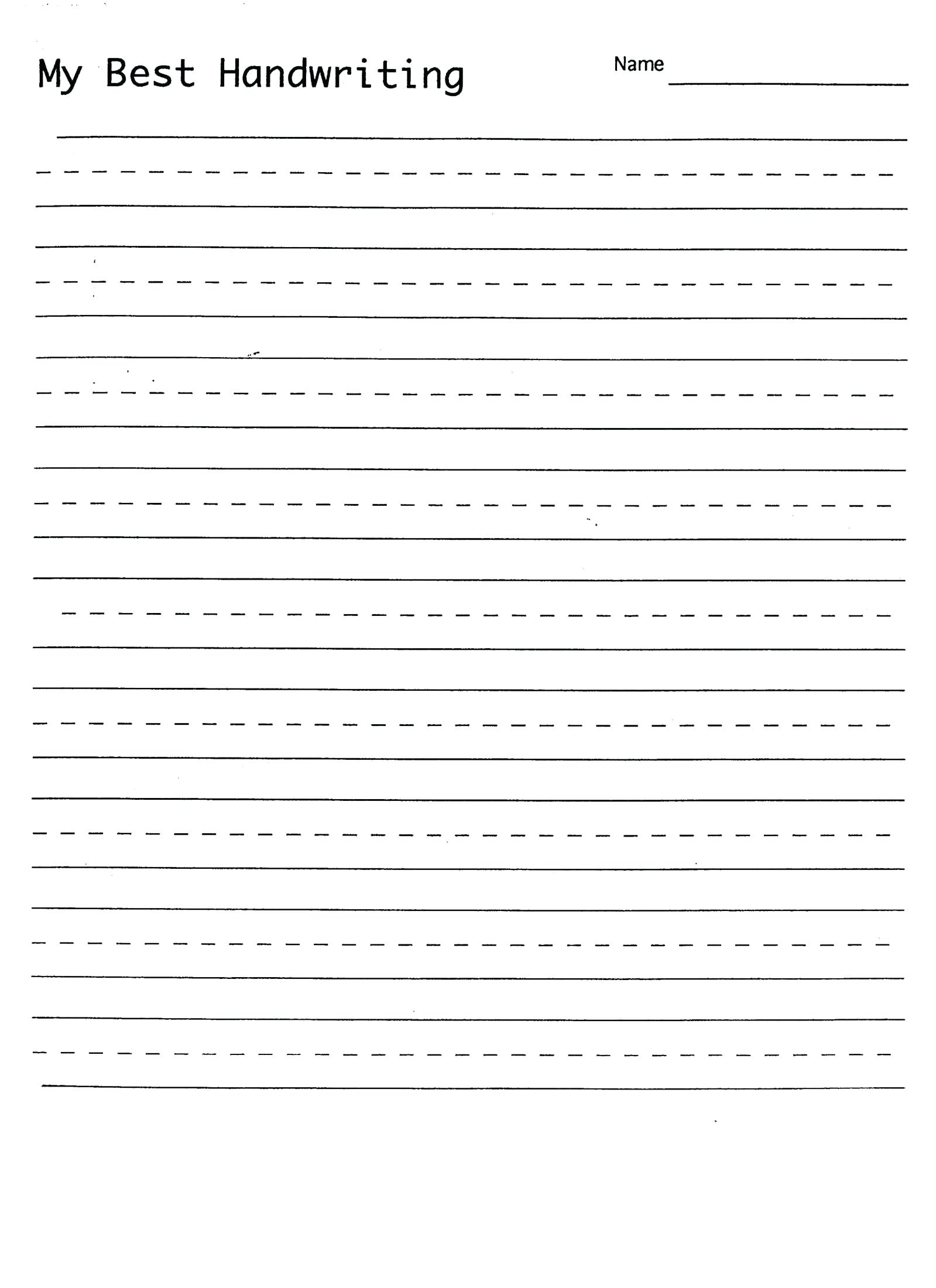 Free Handwriting Practice Sheets