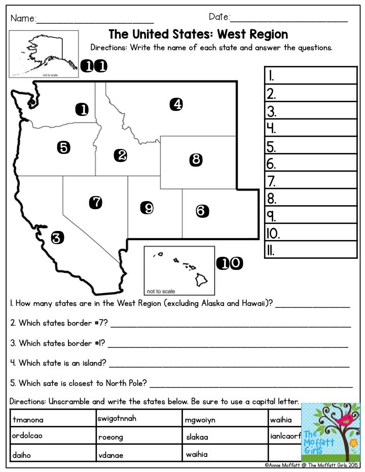 Free Printable U.s. Regions Worksheets