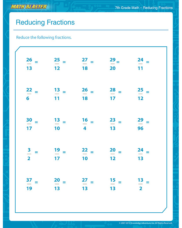 Free Printable 7th Grade Math Worksheets