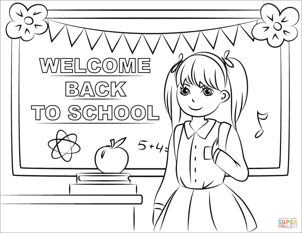 Welcome Back To School Coloring Page Free Printable