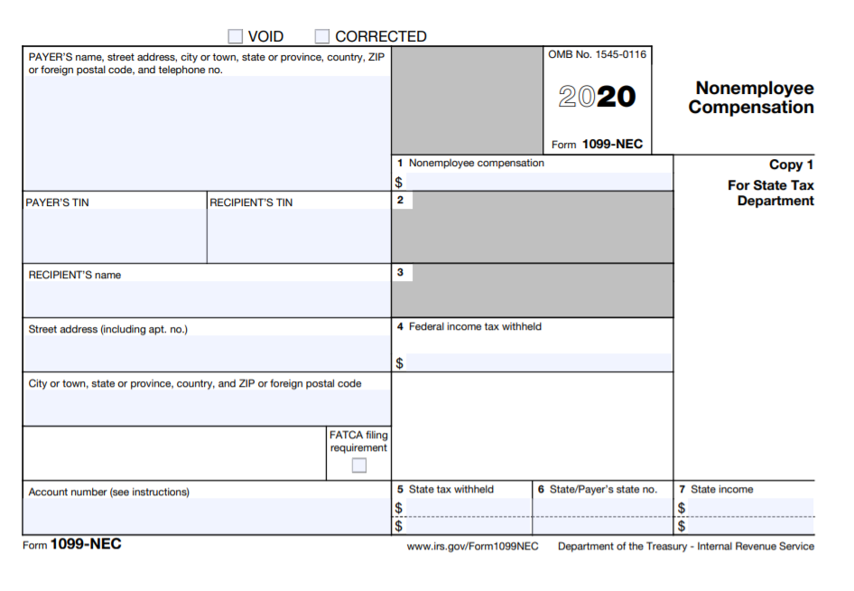 Free Printable 1099-nec Form 2020