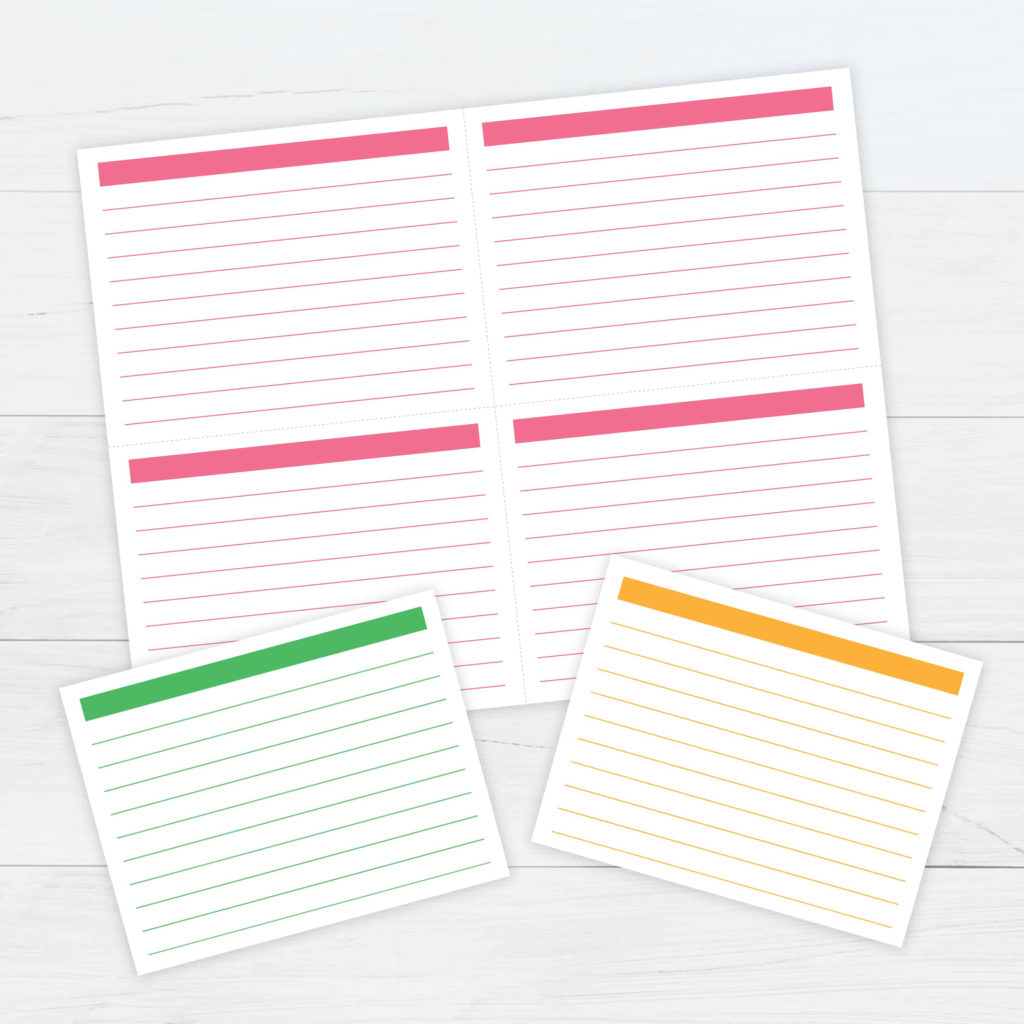 Printable Index Cards